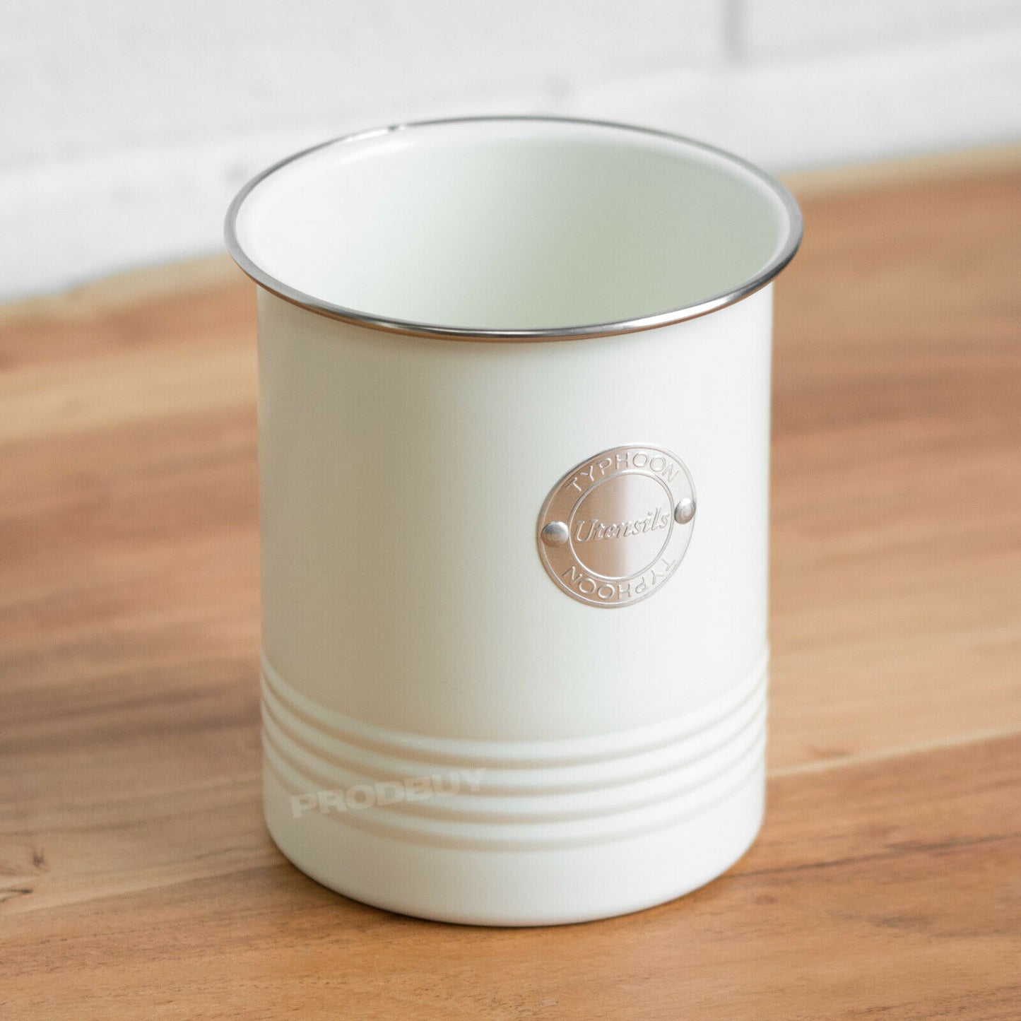 Cream Kitchen Utensil Holder Pot