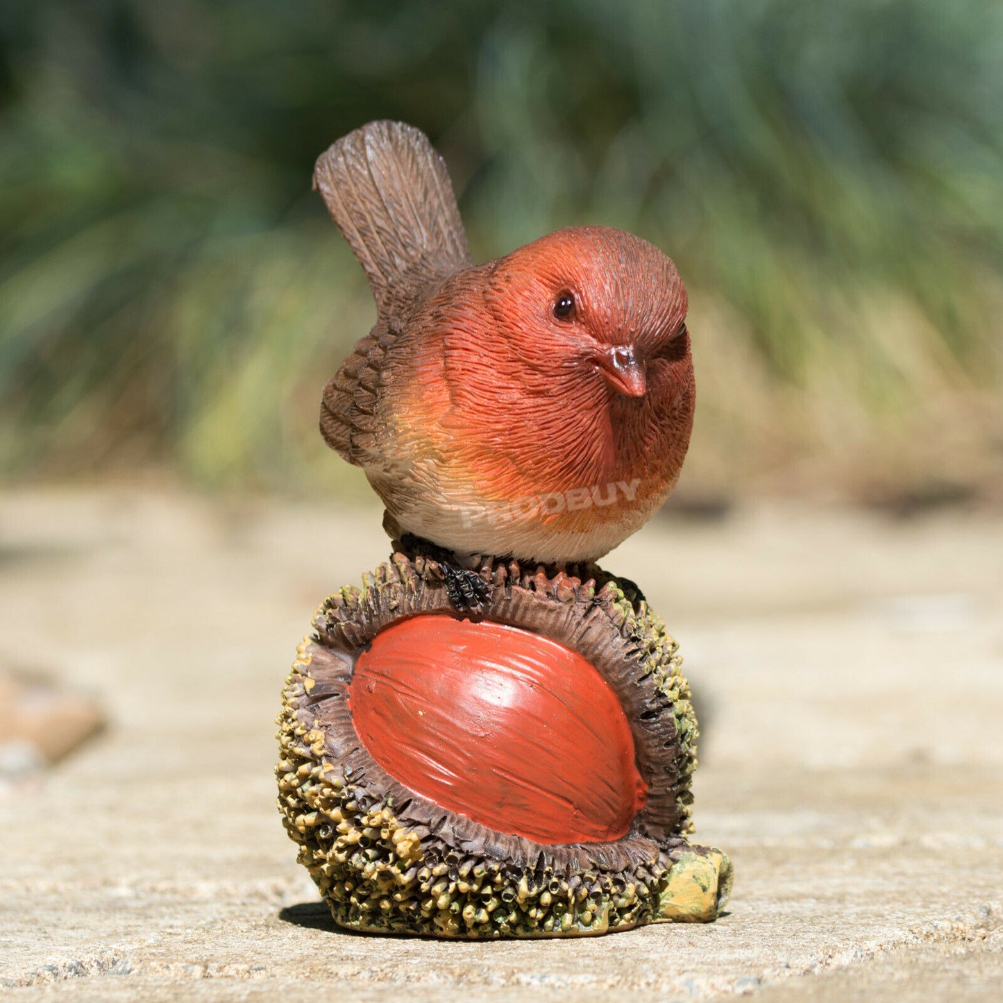 Robin On Chestnut Small Realistic Bird Ornament