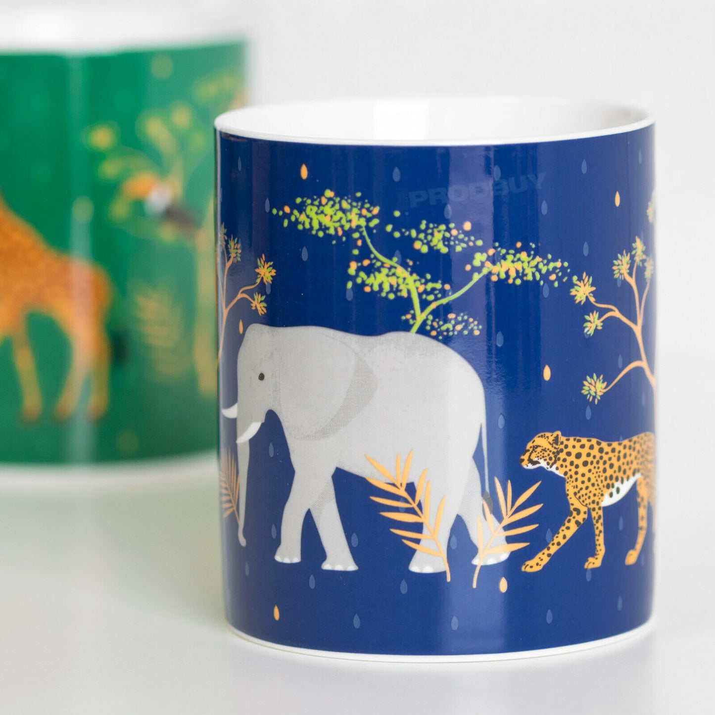 Set of 2 Safari Animal Coffee Mugs