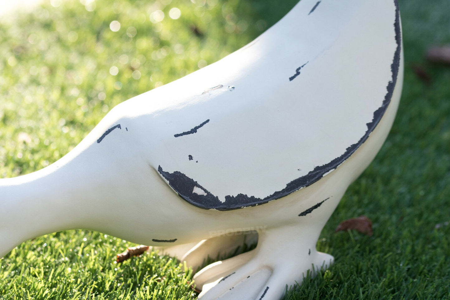 White Drinking Garden Duck Ornament