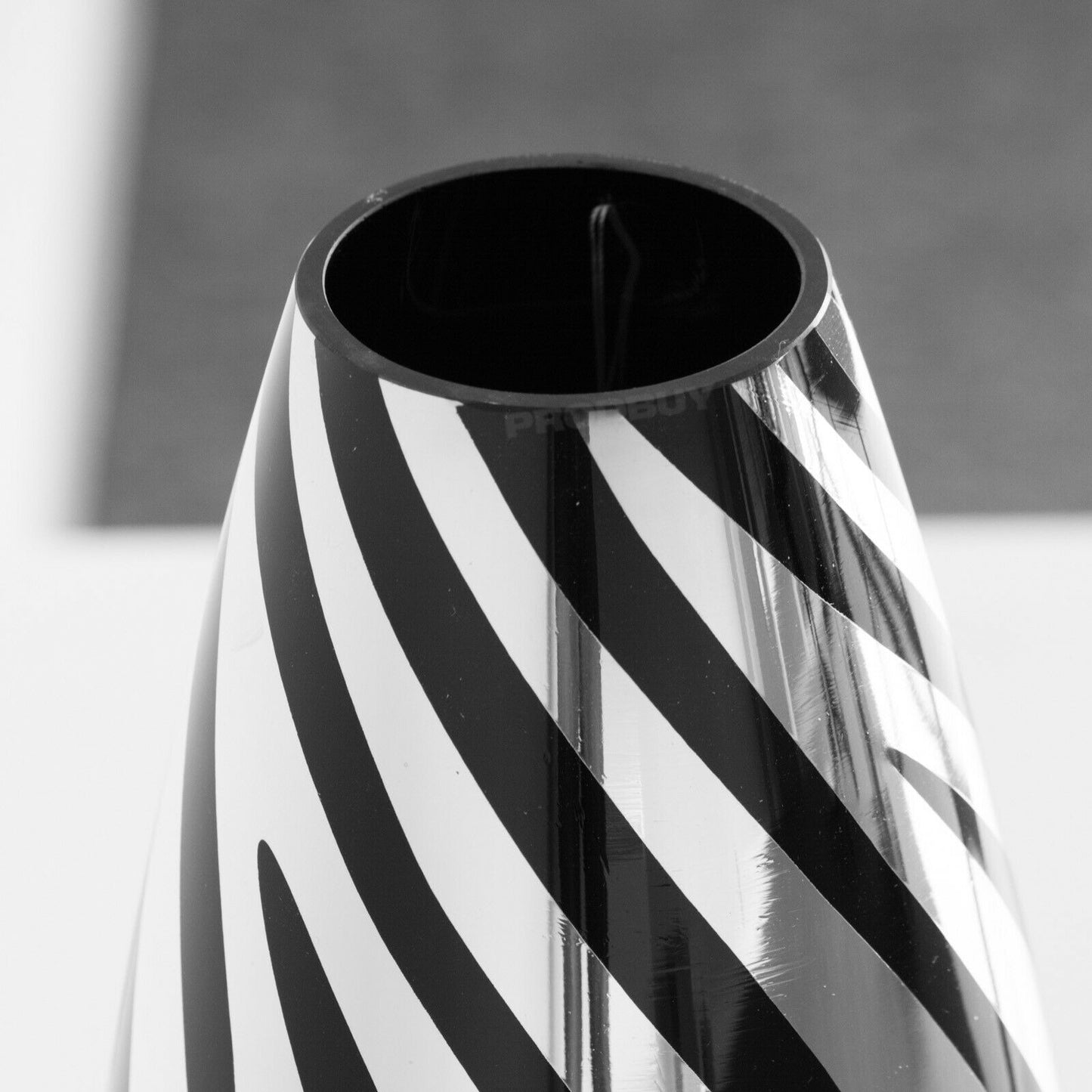 Vincenza Glass 31cm Vase Black Twist Mirrored Design