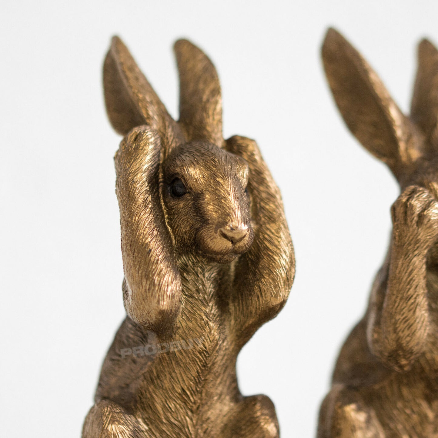 Bronze 3 Wise Hares Ornament See Speak Hear No Evil