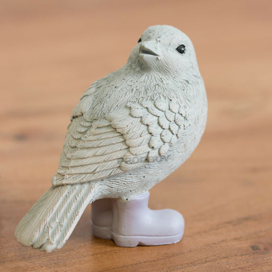 Set of 3 Grey Birds in Boots Ornaments