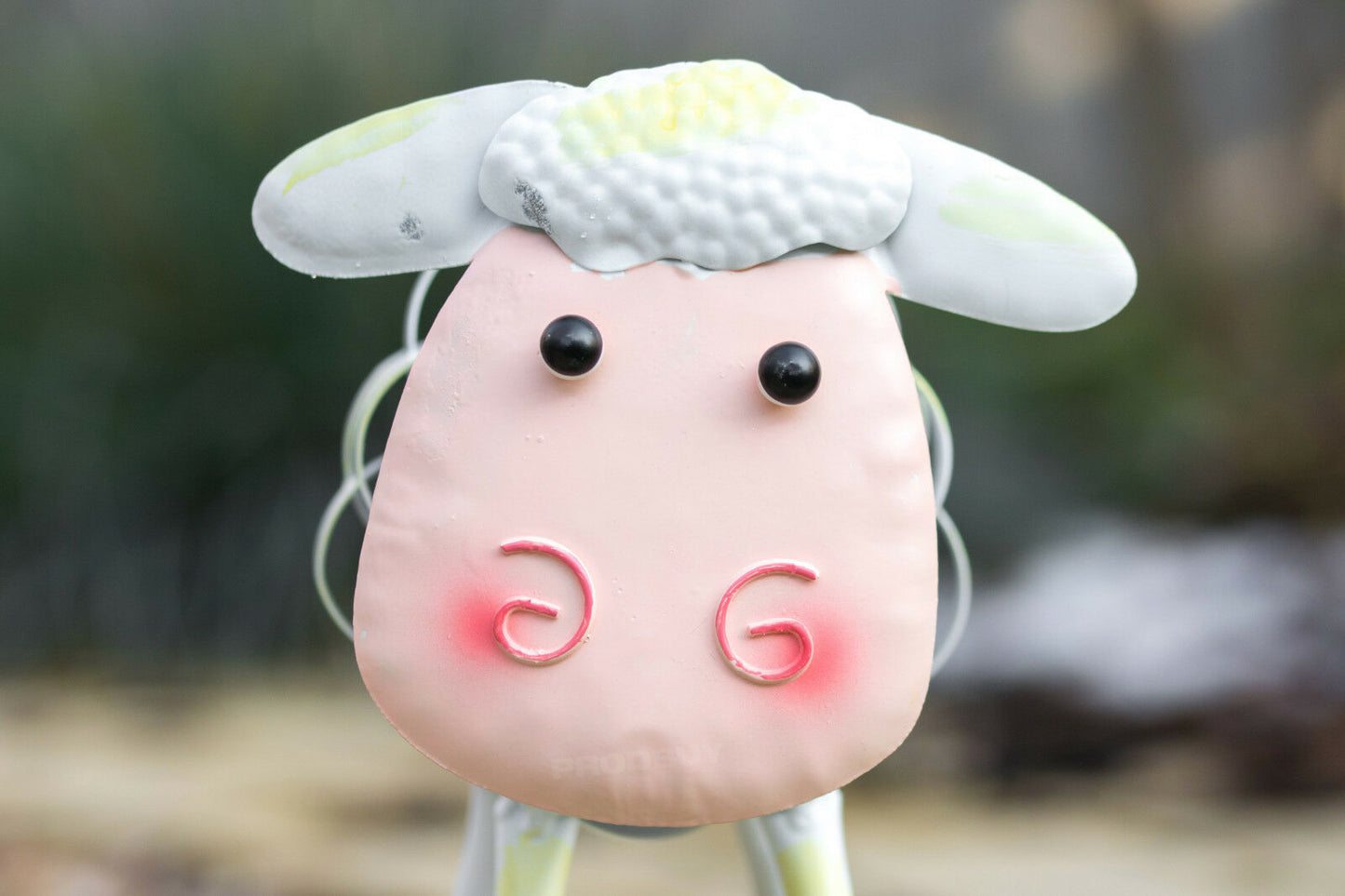 Metal Sheep Garden Lawn Ornament Nodding Sculpture