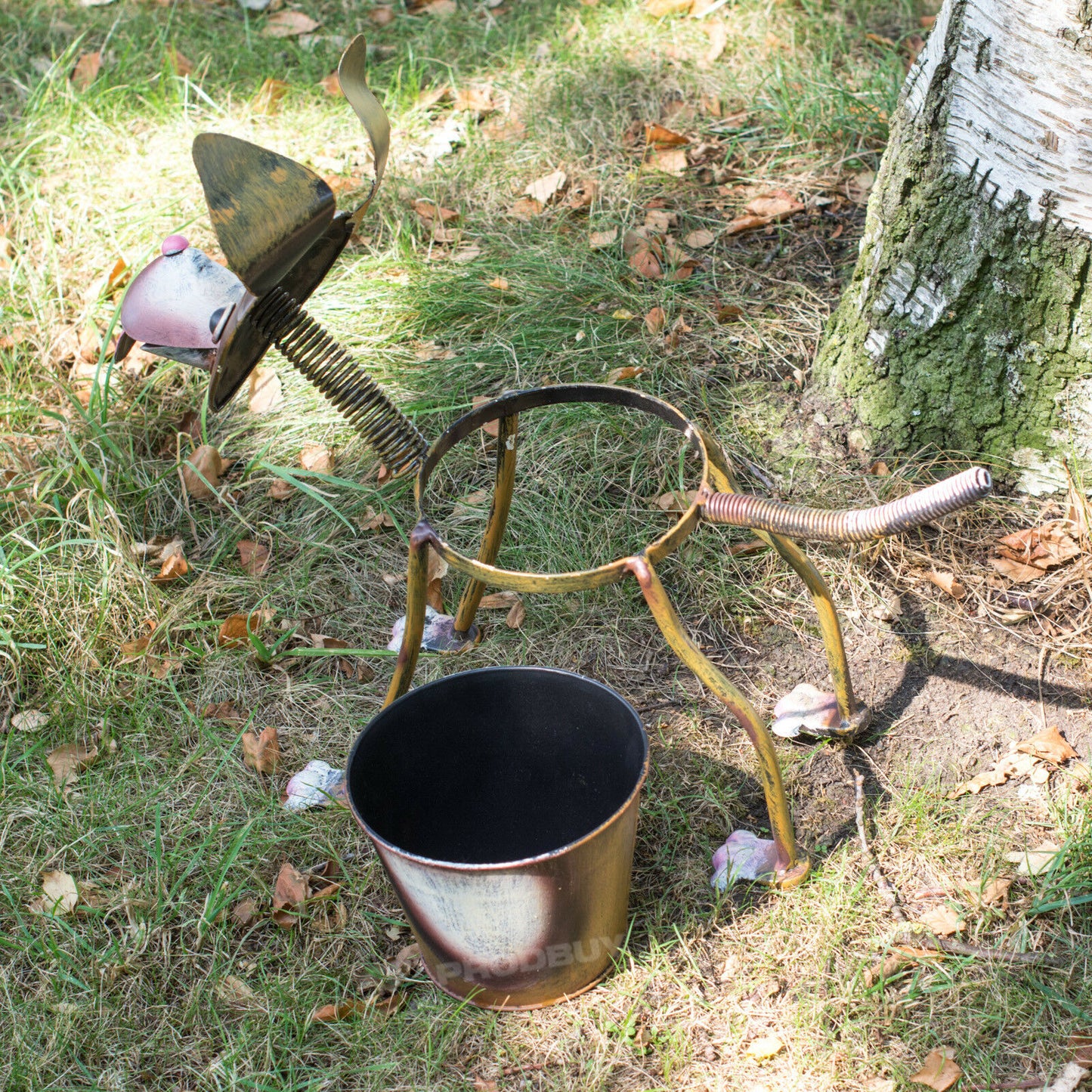Nodding Dog Metal Garden Planter Ornament