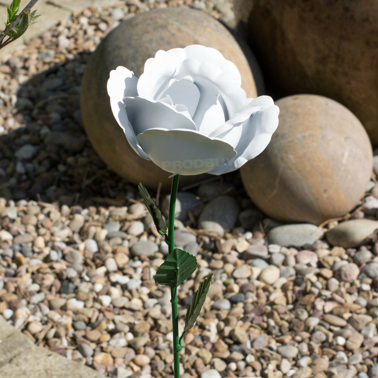 Large 83cm Rose Flower Garden Stake Metal Ornament