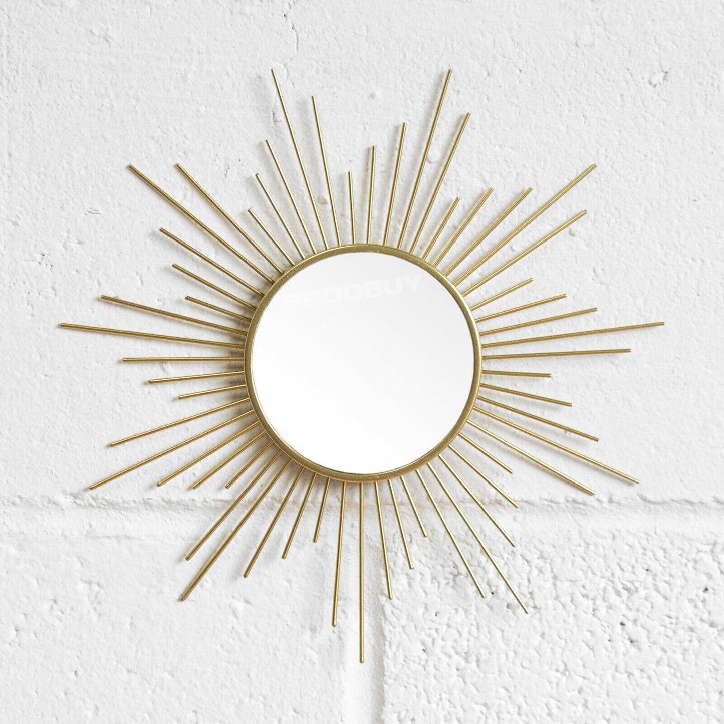 Set of 3 Small Gold Frame Glass Wall Mirrors