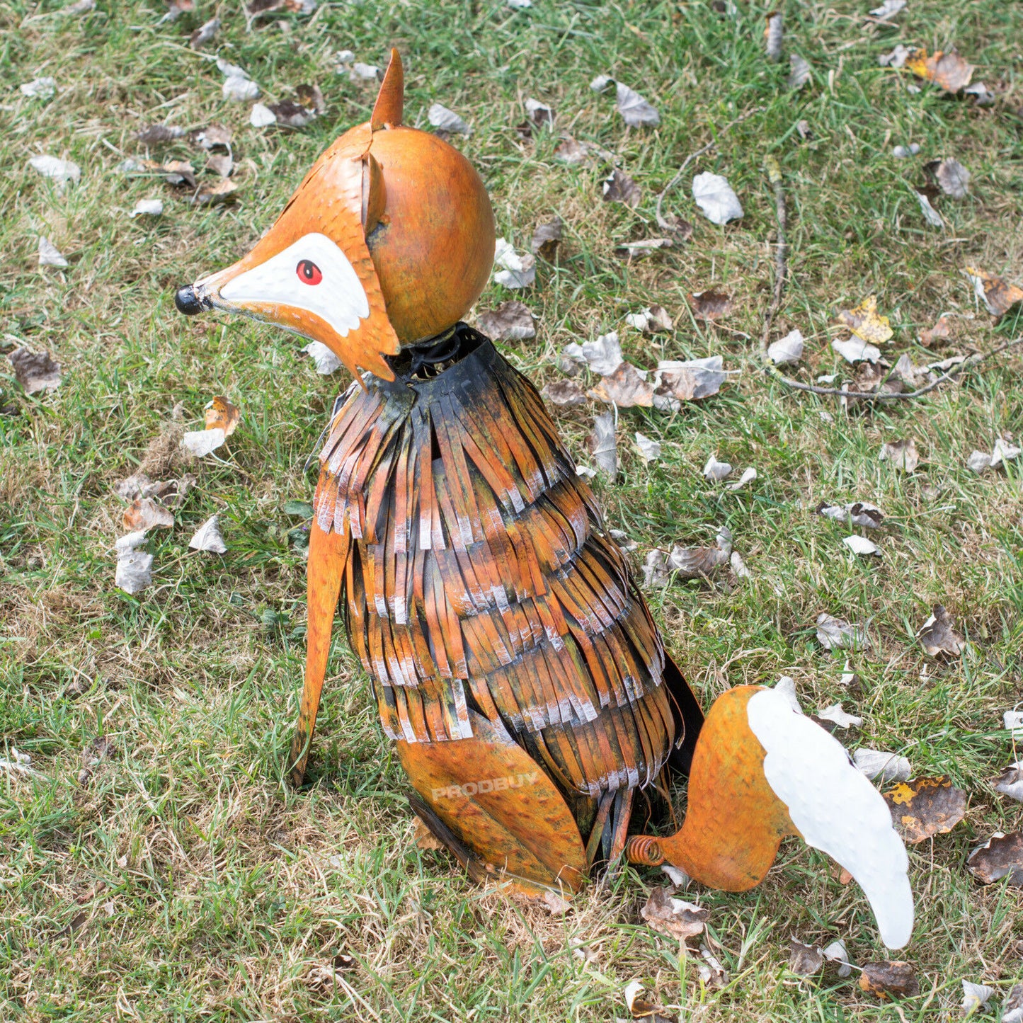 Large Metal Nodding Fox Garden Ornament