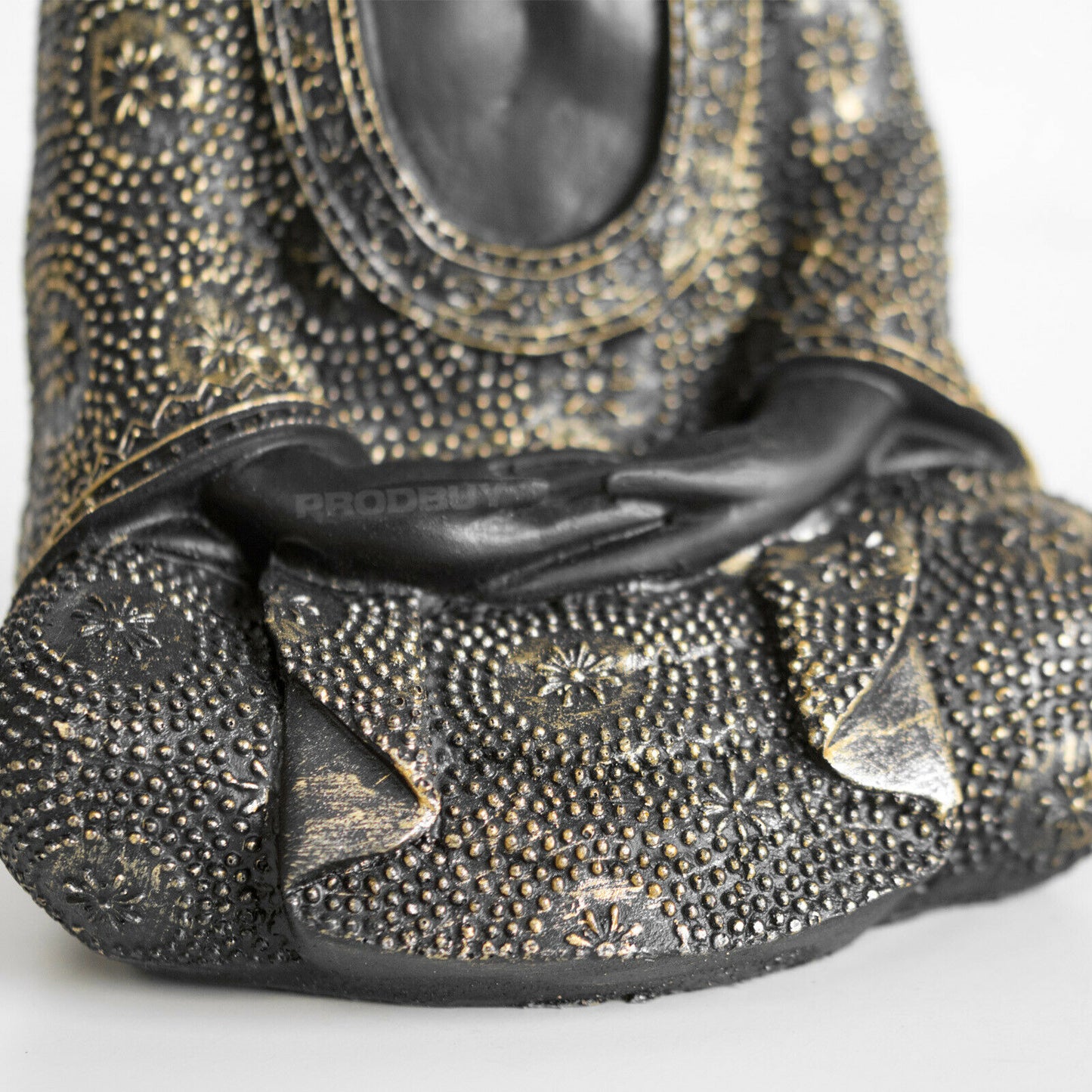 Black & Gold Sitting Buddha Ornament Scuplture