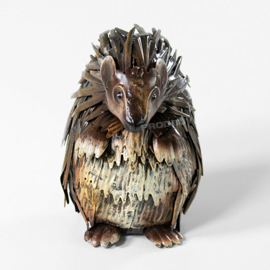 Small Metal Woodland Hedgehog Garden Sculpture