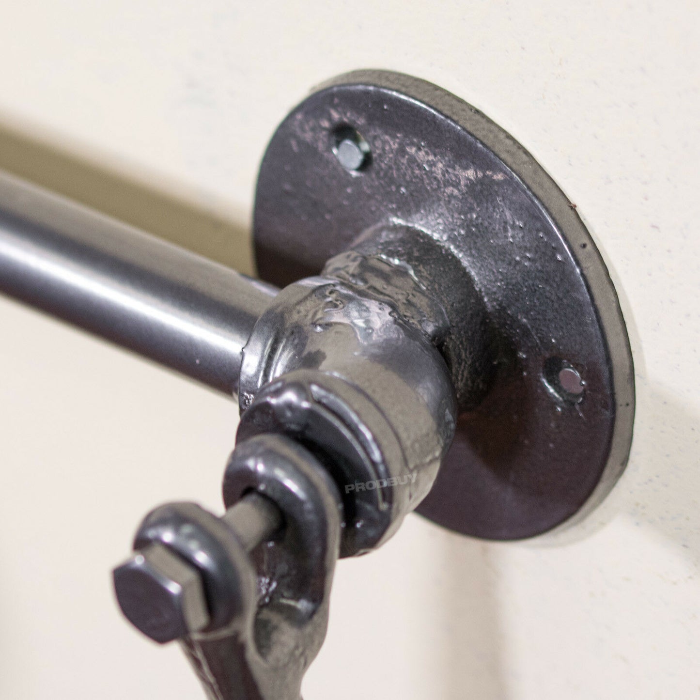 Industrial Metal Pipe Coat Rack Butchers Meat Hooks Wall Mounted