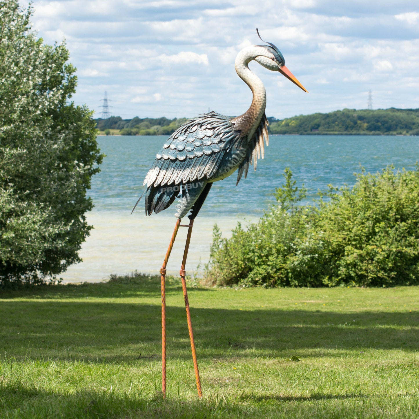 Tall Heron Garden Ornament Large 118cm Metal Bird