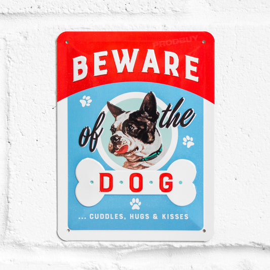 French Bulldog 'Beware Of The Dog' 20cm Metal Wall Sign