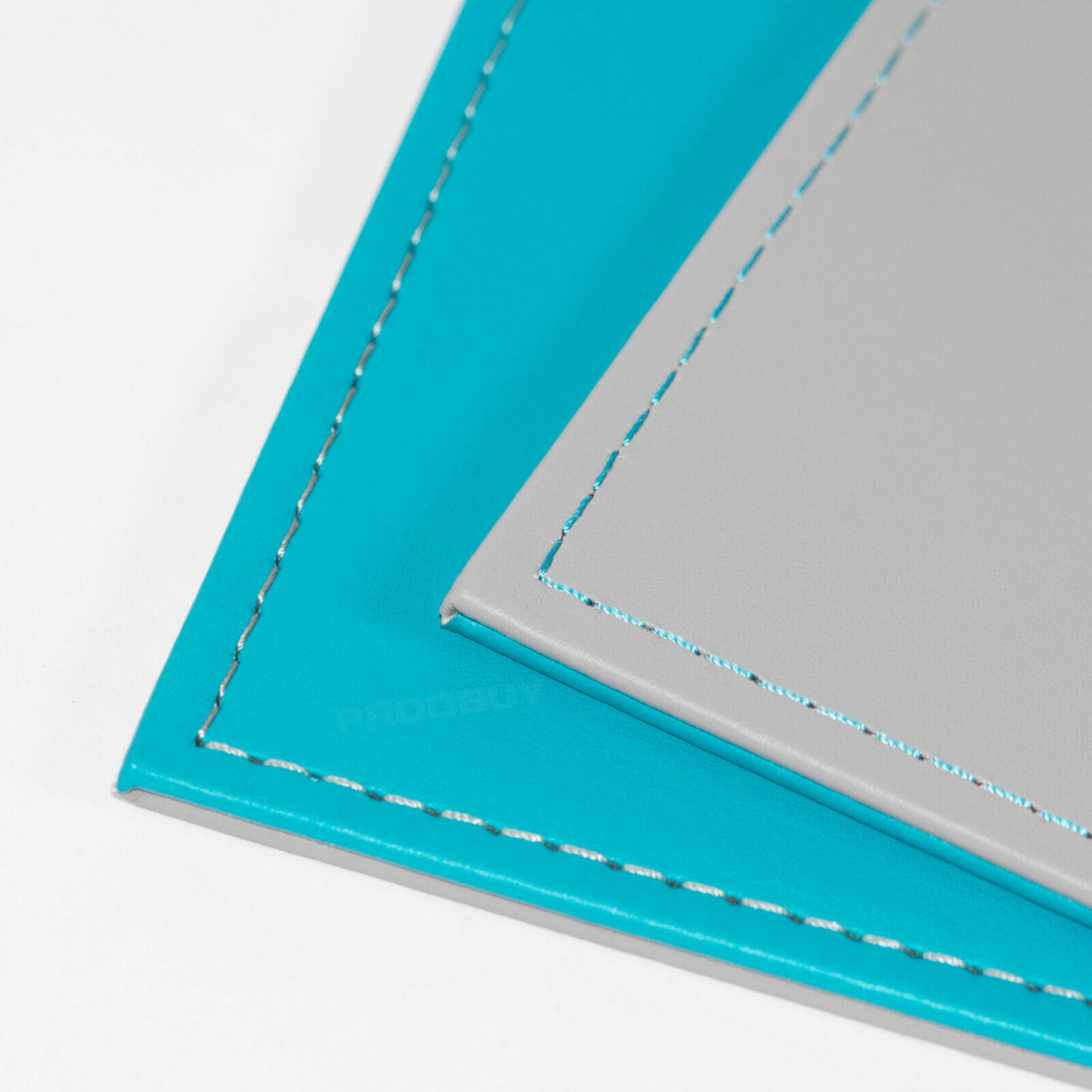 Freeform Reversible Placemats Turquoise Grey 40cm Large Faux Leather