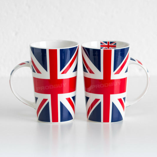 Union Jack Flag Tall Latte Coffee Mugs