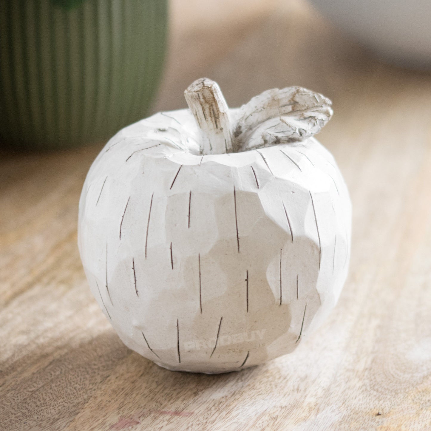 Apple & Pear Set Distressed White Wood Ornaments