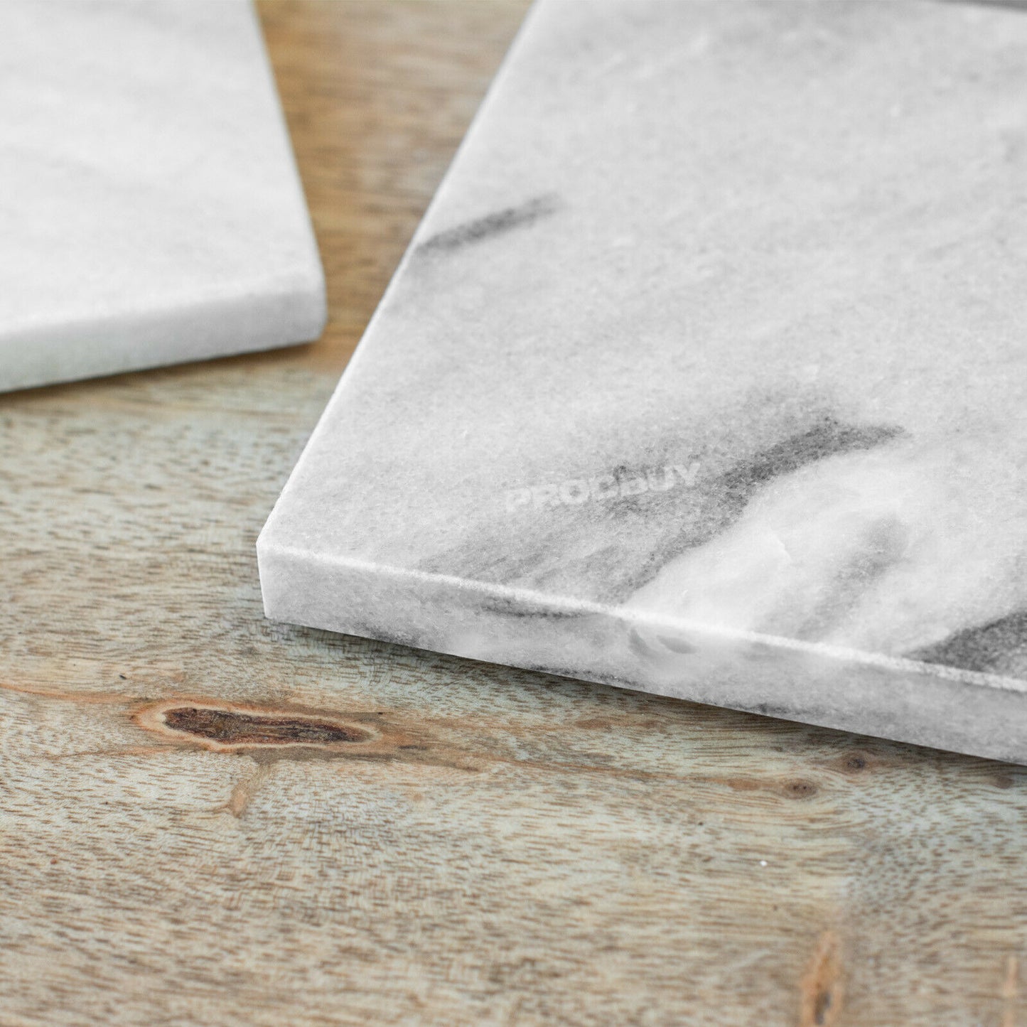 Set of 4 Square Grey Marble Coasters