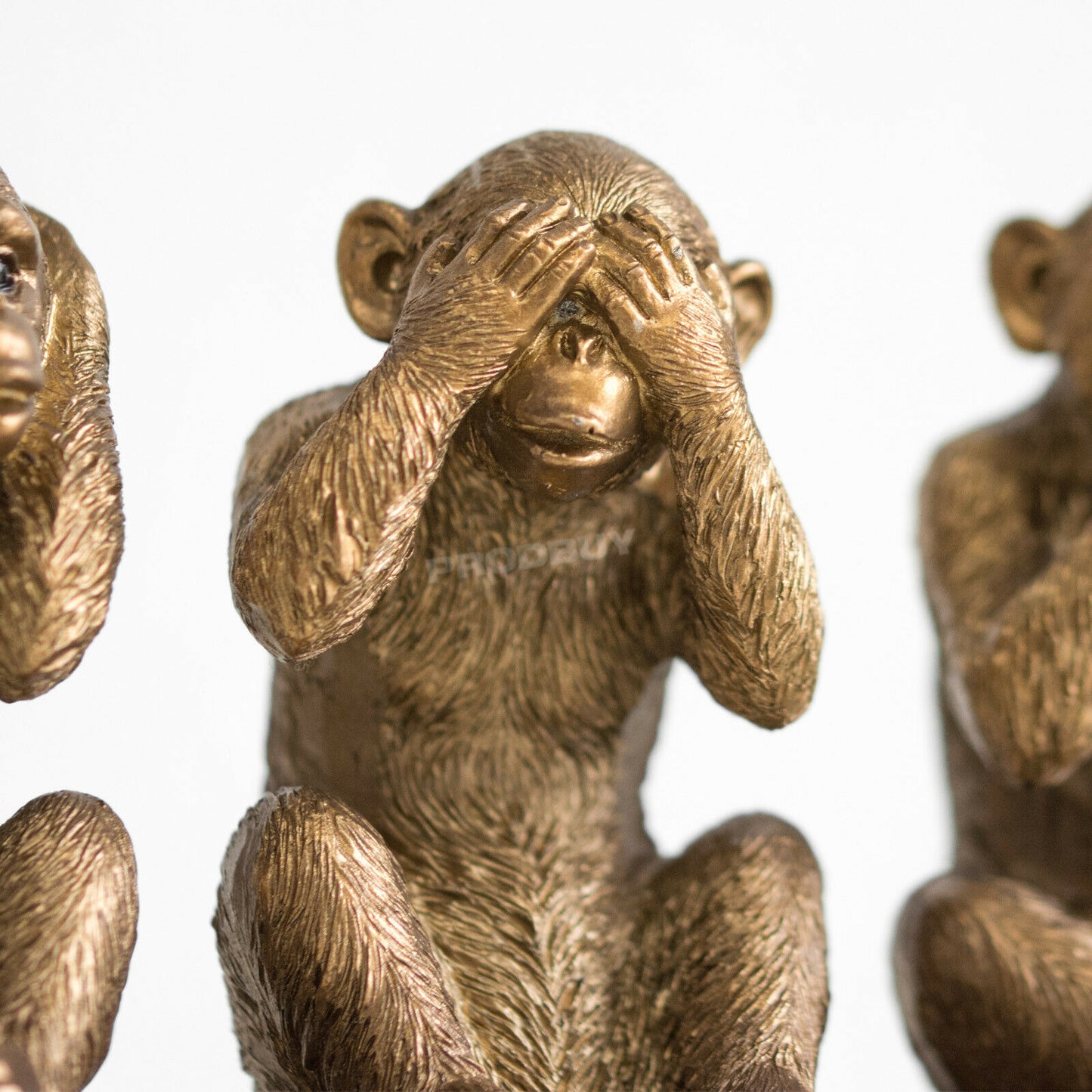 Bronze 3 Wise Monkeys Ornament See Speak Hear No Evil