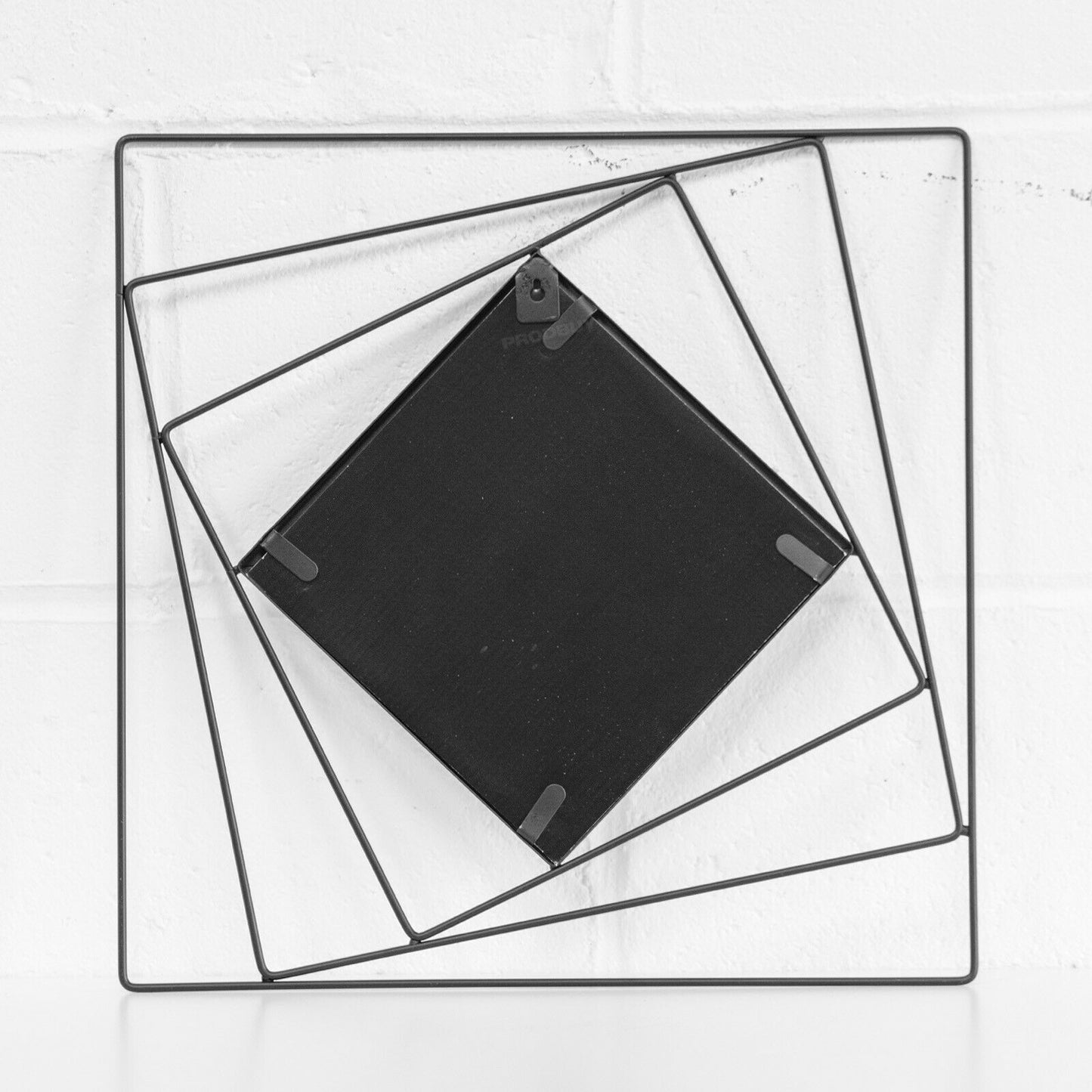 Black Wire Wall Mirror with 40cm Geometric Frame