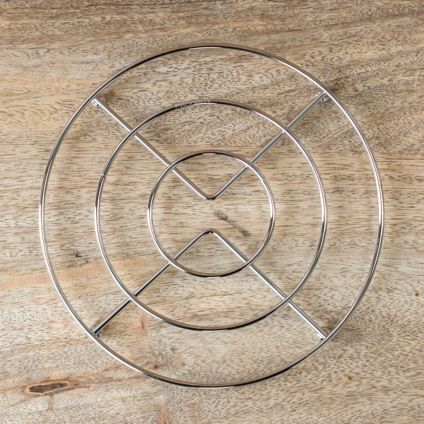 Silver Metal Round Kitchen Trivet 17cm