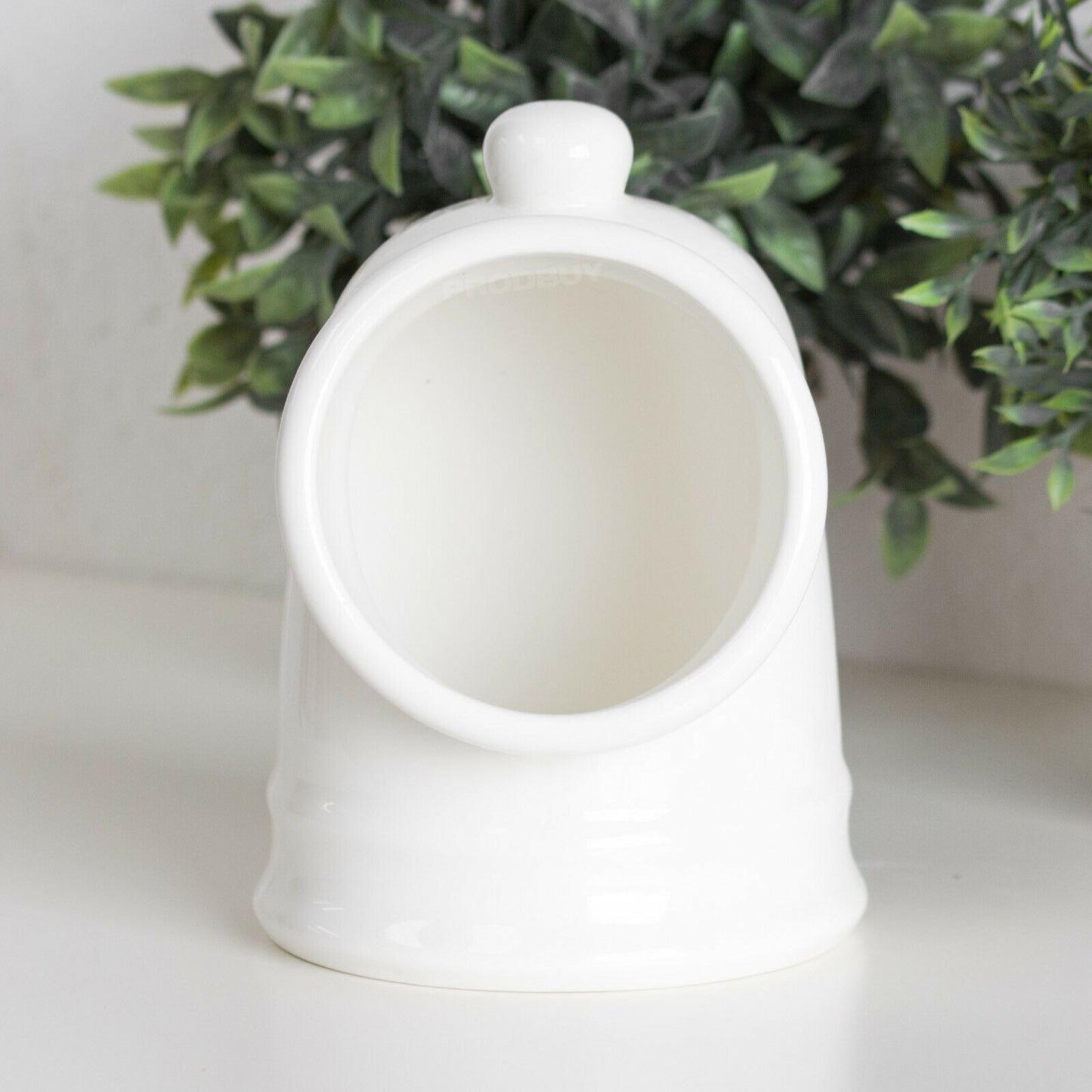 Large White Porcelain Salt Pig Kitchen Storage