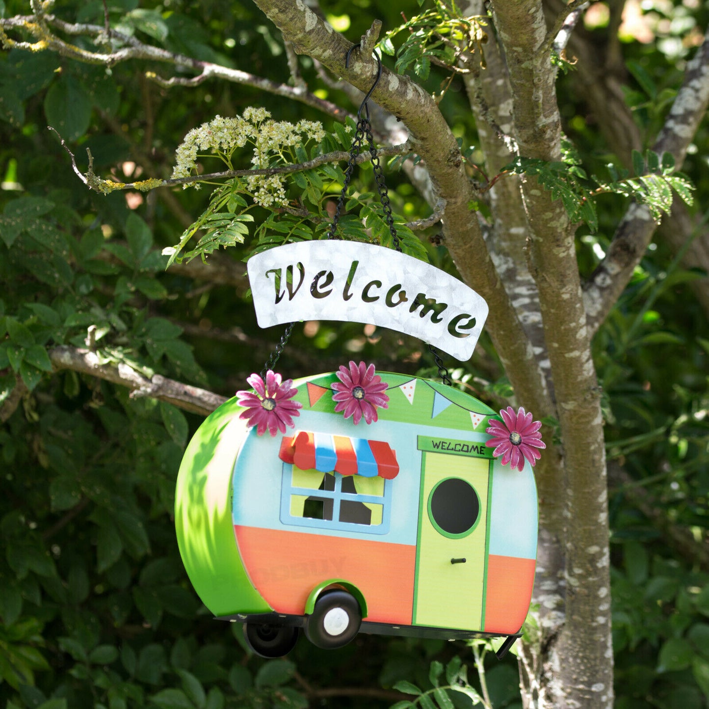 'Welcome' Caravan Tree Hanging Bird House