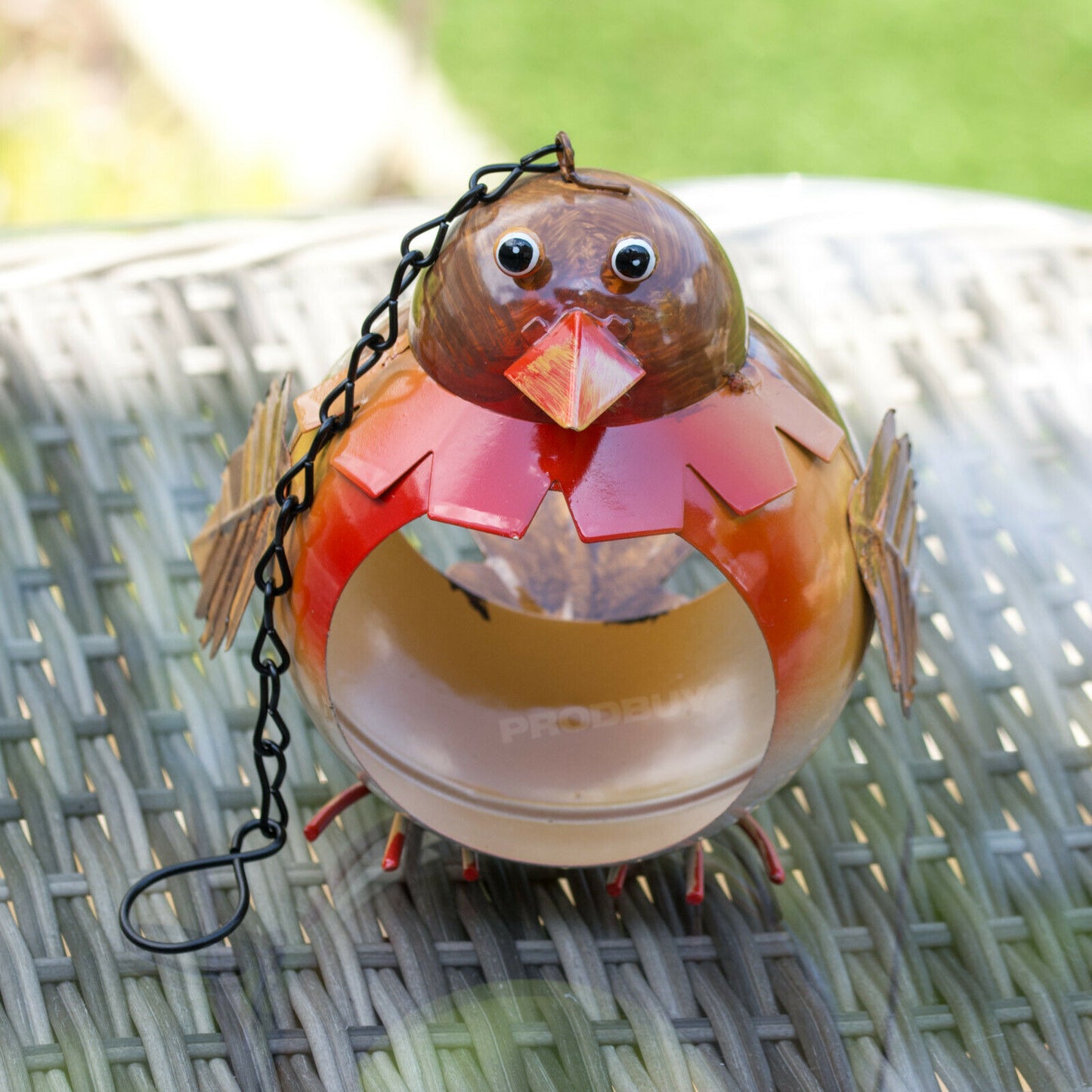 Hanging Robin Metal Garden Bird Feeder