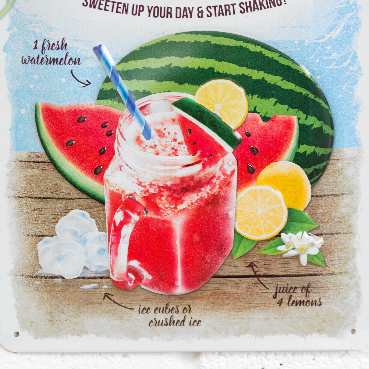 'Less Mondays More Summer' 30cm Metal Wall Sign