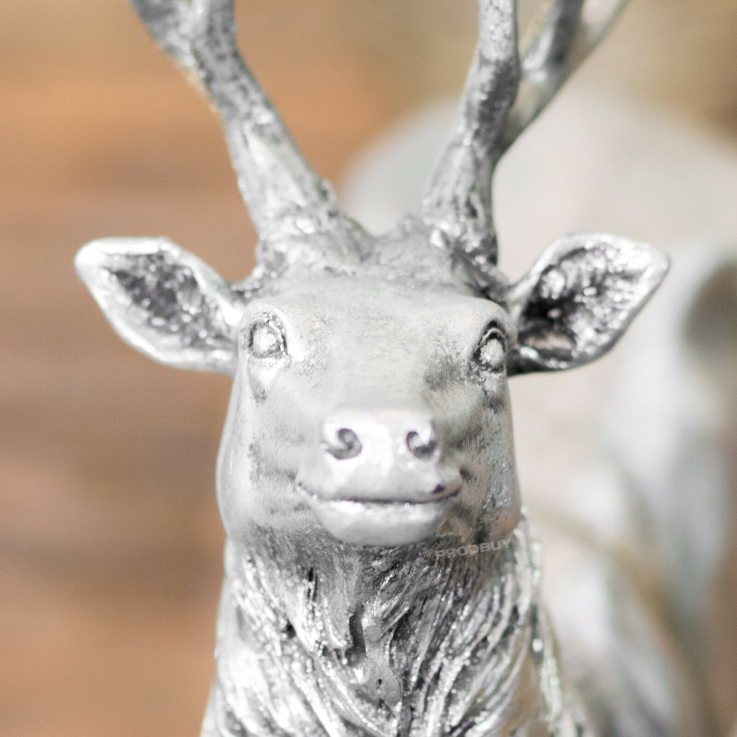 Large 39cm Silver Deer Stag Reindeer Ornament