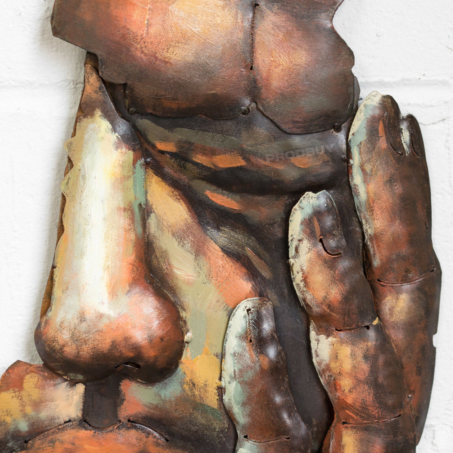 Face of Man Large Metal Wall Art 59cm Abstract Decoration