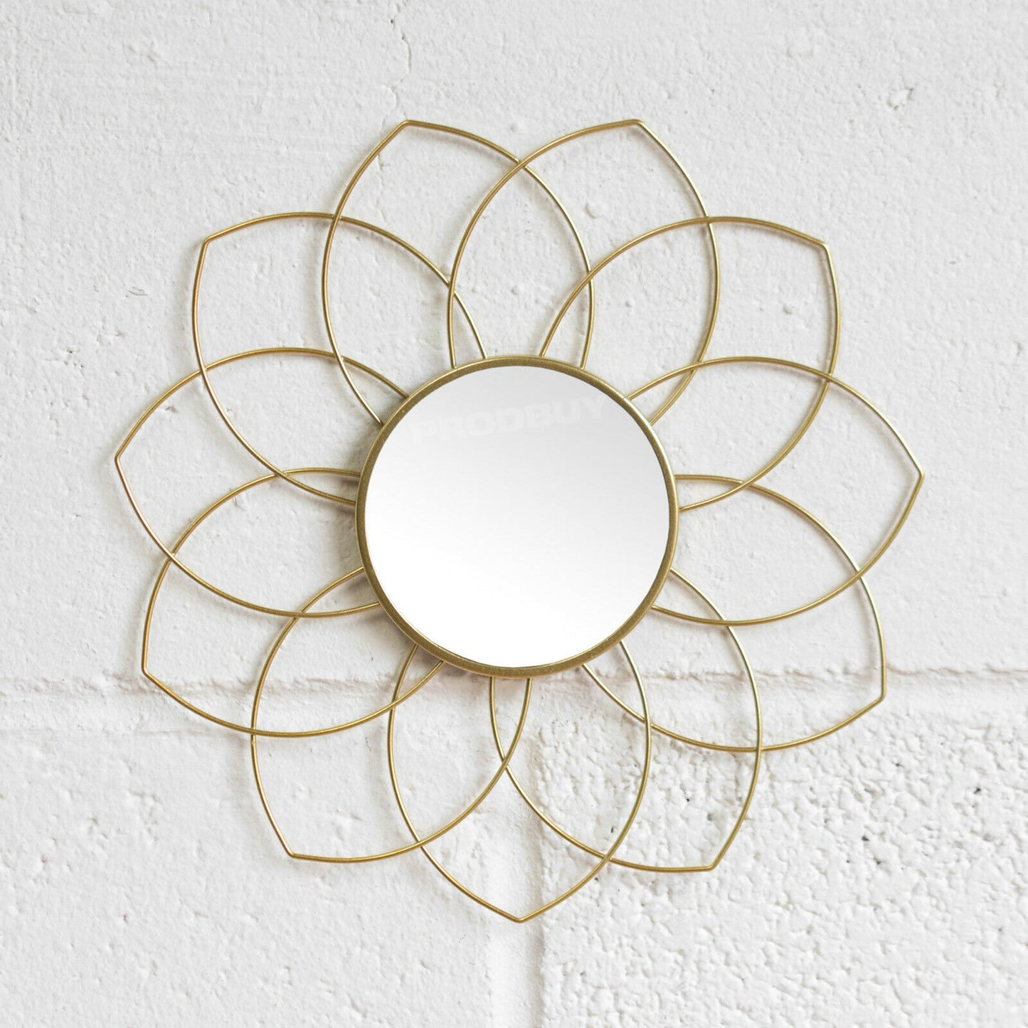 Set of 3 Small Gold Frame Glass Wall Mirrors