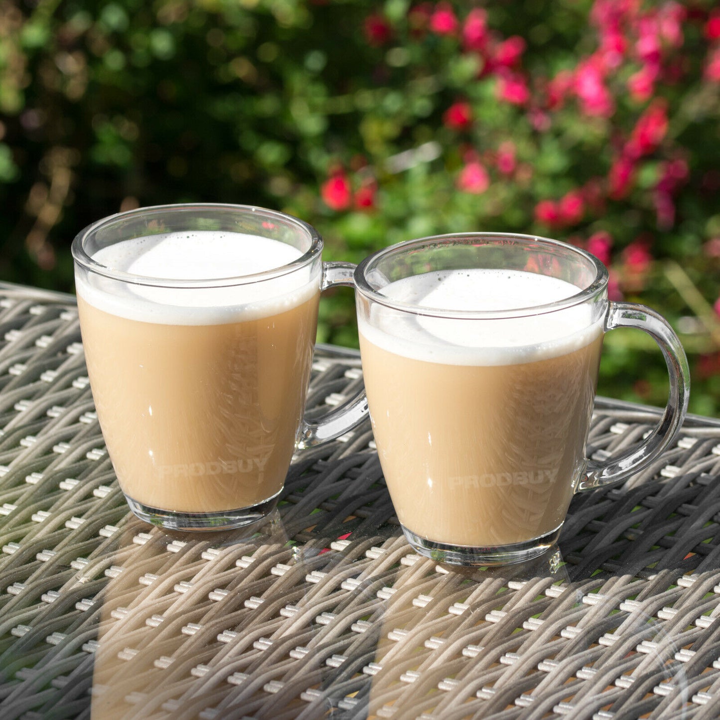 Set of 4 Clear Glass Coffee Mugs 300ml