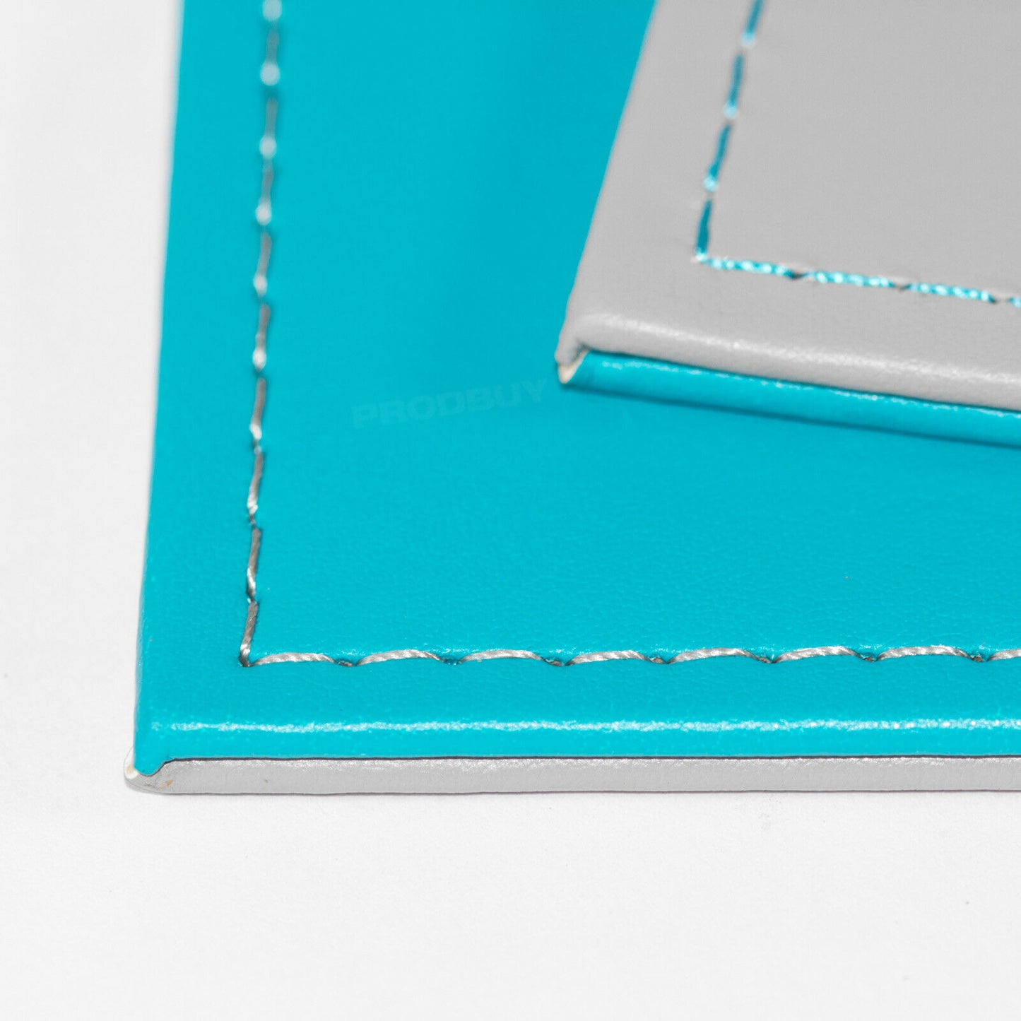 Freeform Reversible Placemats Turquoise Grey 40cm Large Faux Leather