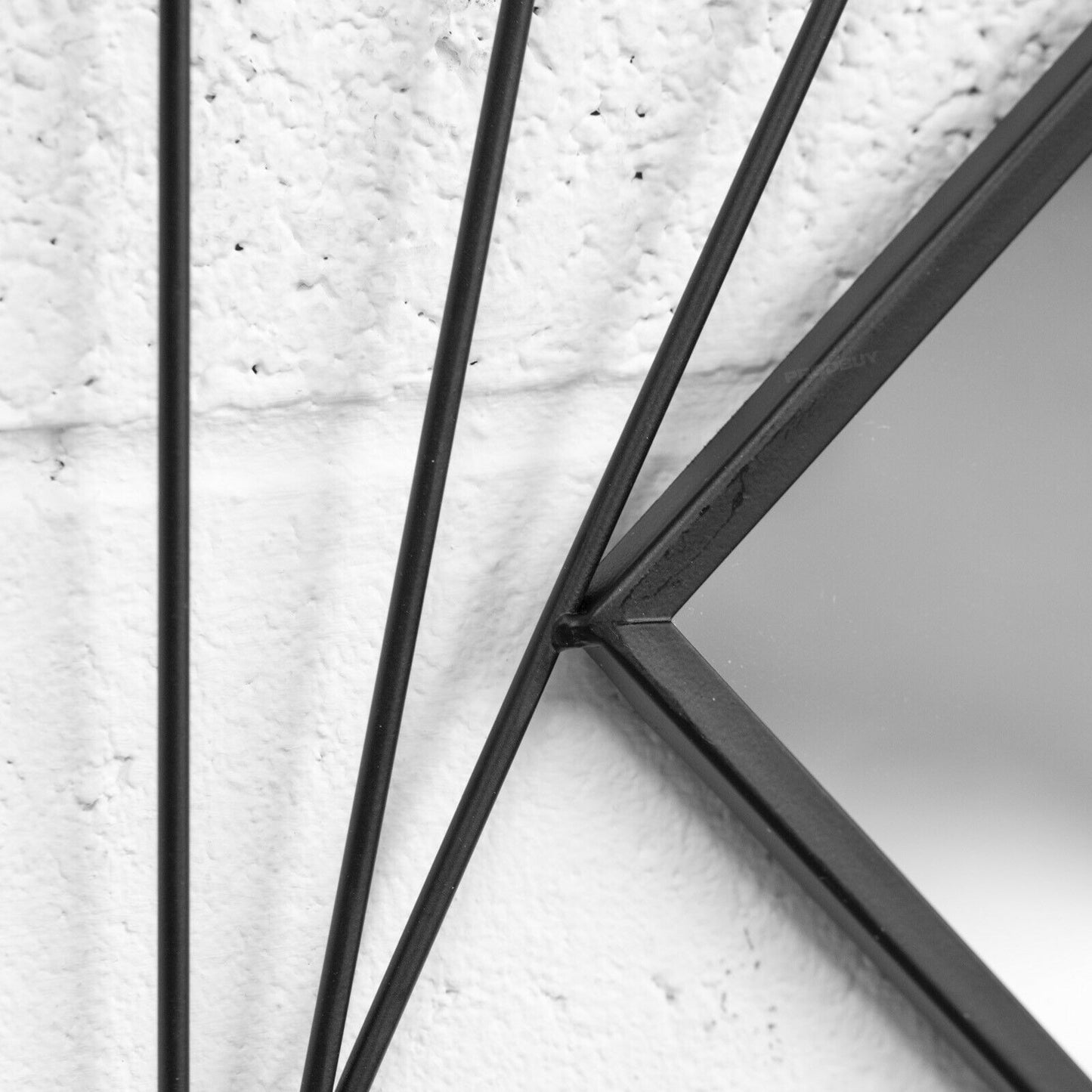 Black Wire Wall Mirror with 40cm Geometric Frame