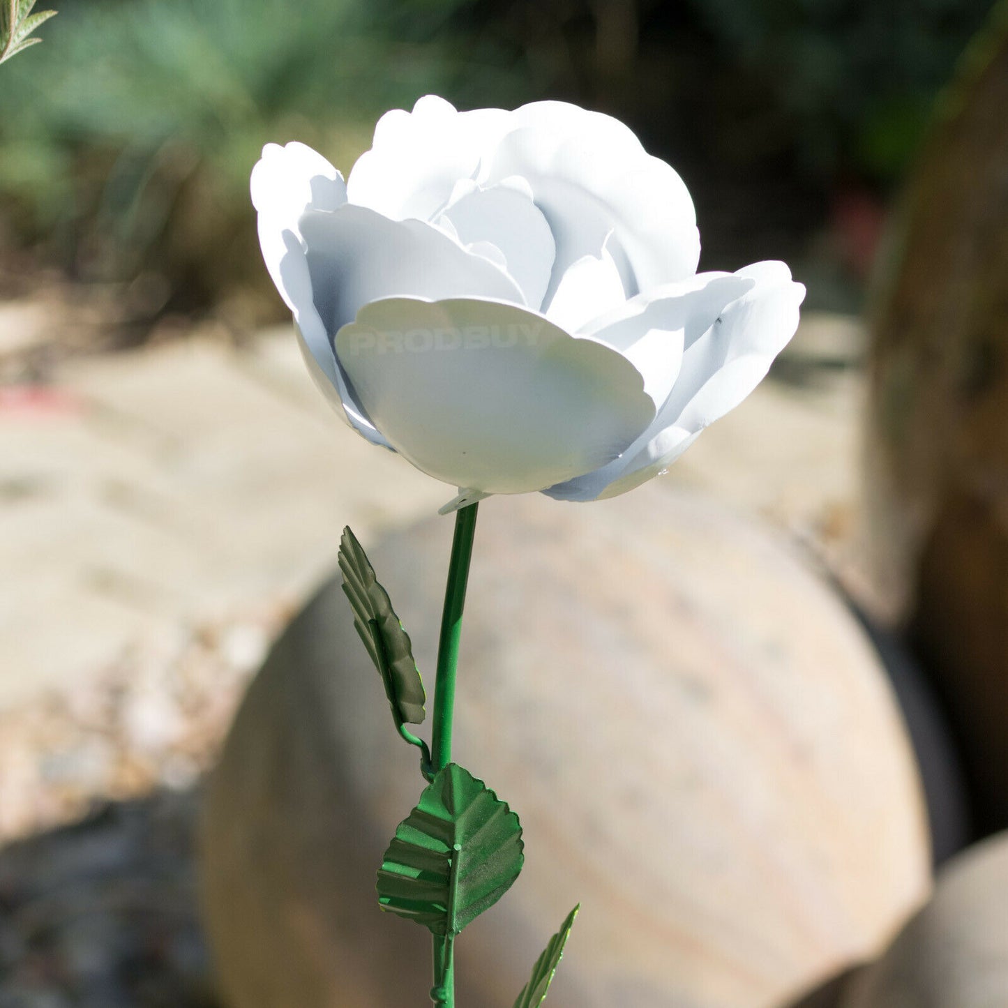 Large 83cm Rose Flower Garden Stake Metal Ornament