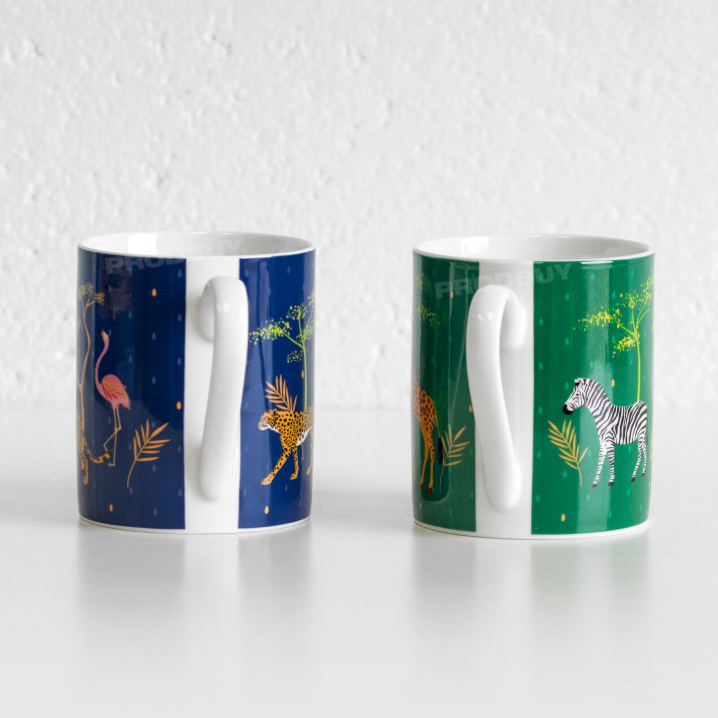 Set of 2 Safari Animal Coffee Mugs