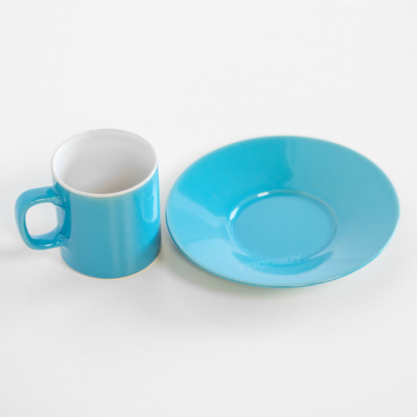 Mini 3oz Blue Espresso Cups & Saucers Dishwasher Safe Fine Stoneware
