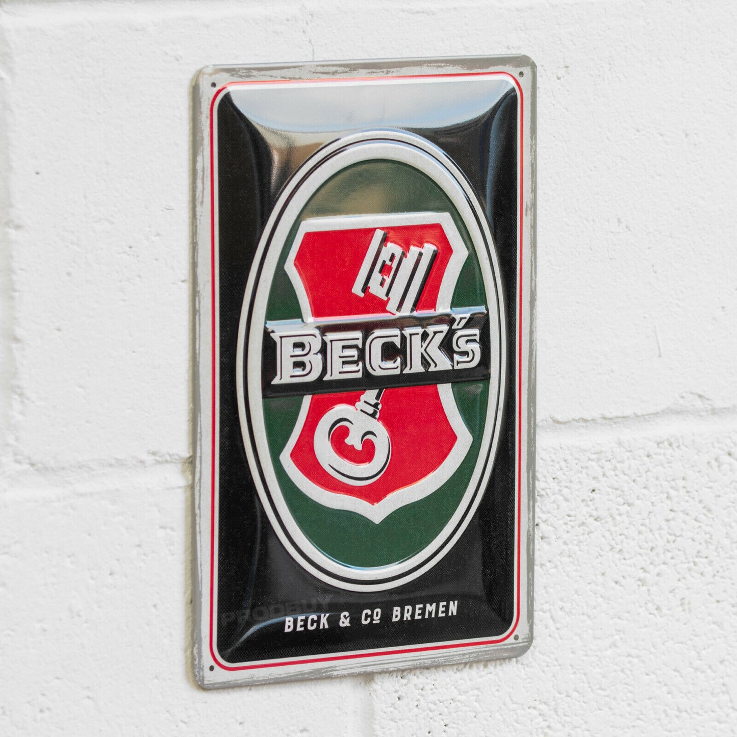Beck's Beer Key Logo 30cm Metal Wall Sign