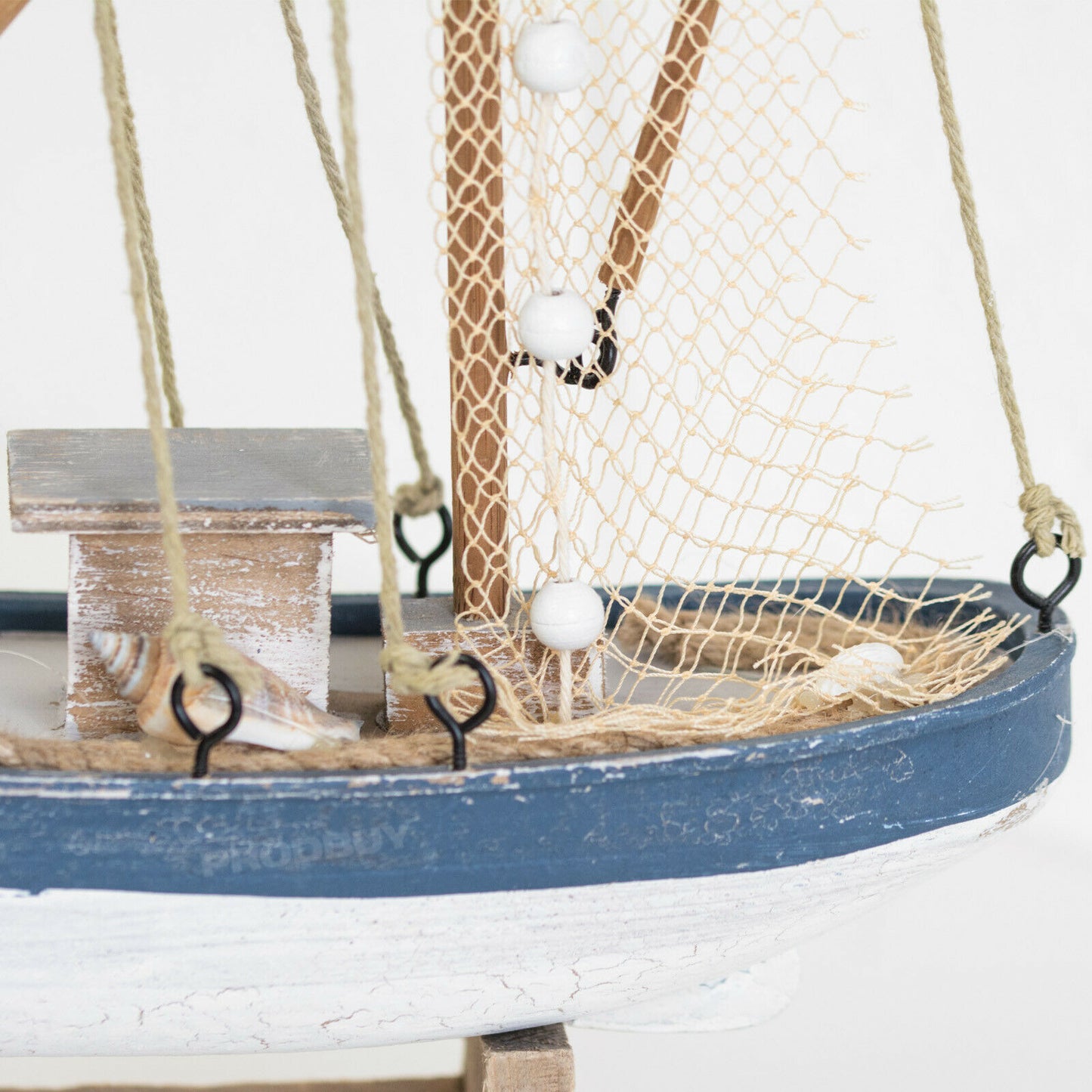 Wooden Sailboat Ornament 39cm Trawler Boat Model