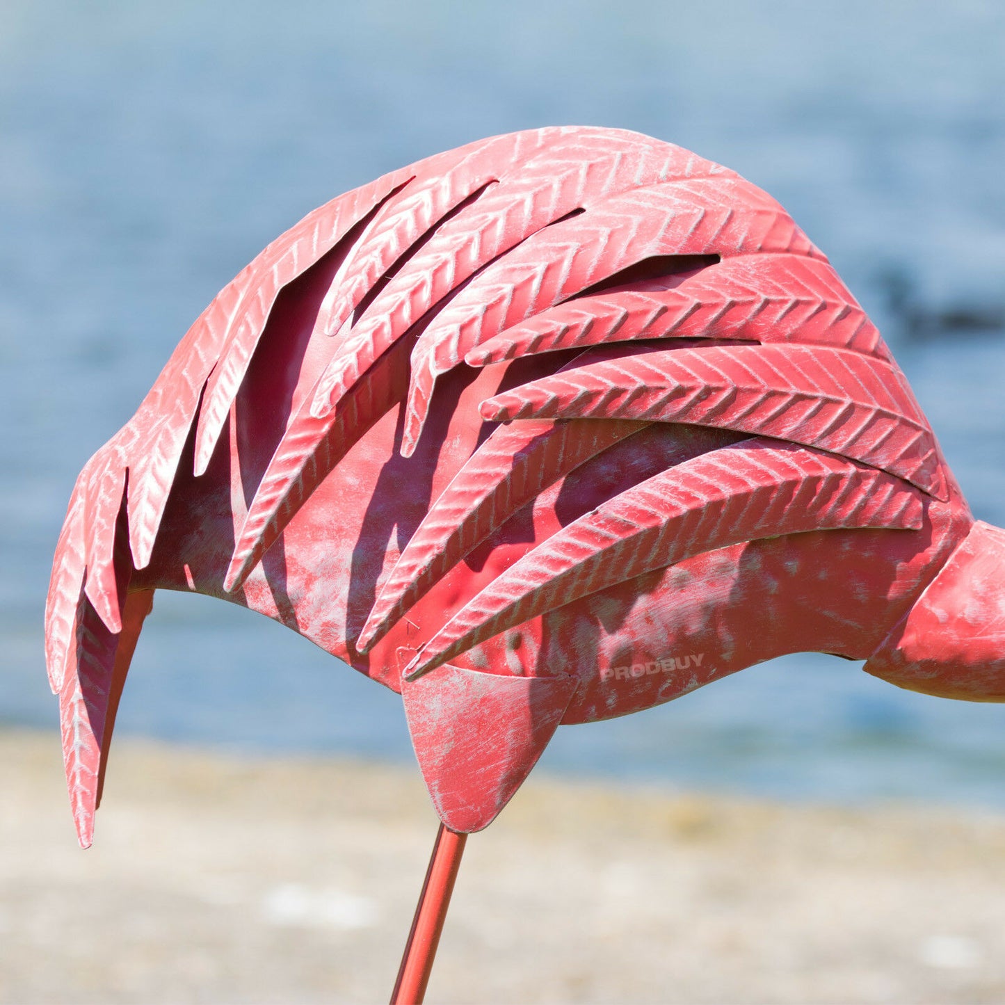 Metal Pink Flamingo Outdoor 72.5cm Garden Ornament