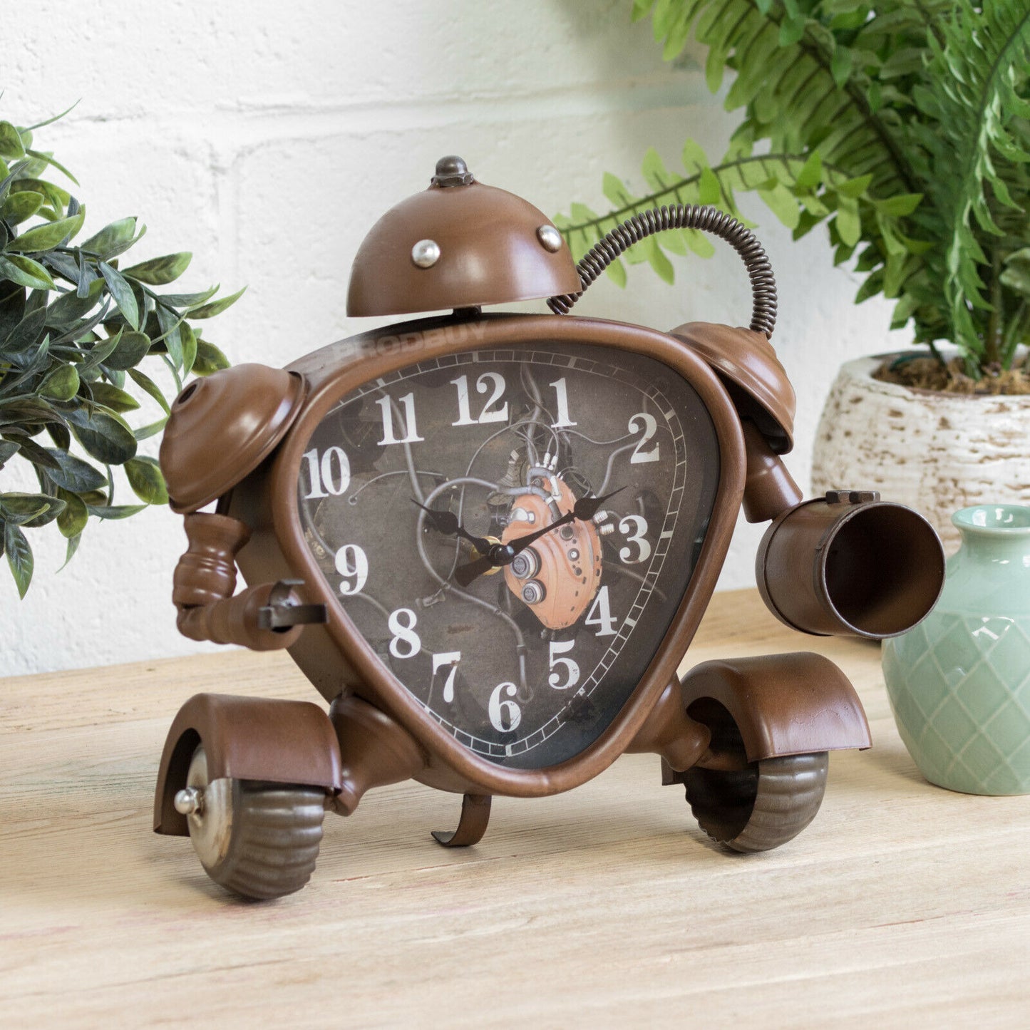 Steampunk Robot Metal Table Clock
