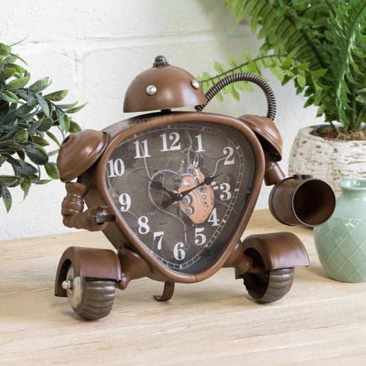 Steampunk Robot Metal Table Clock