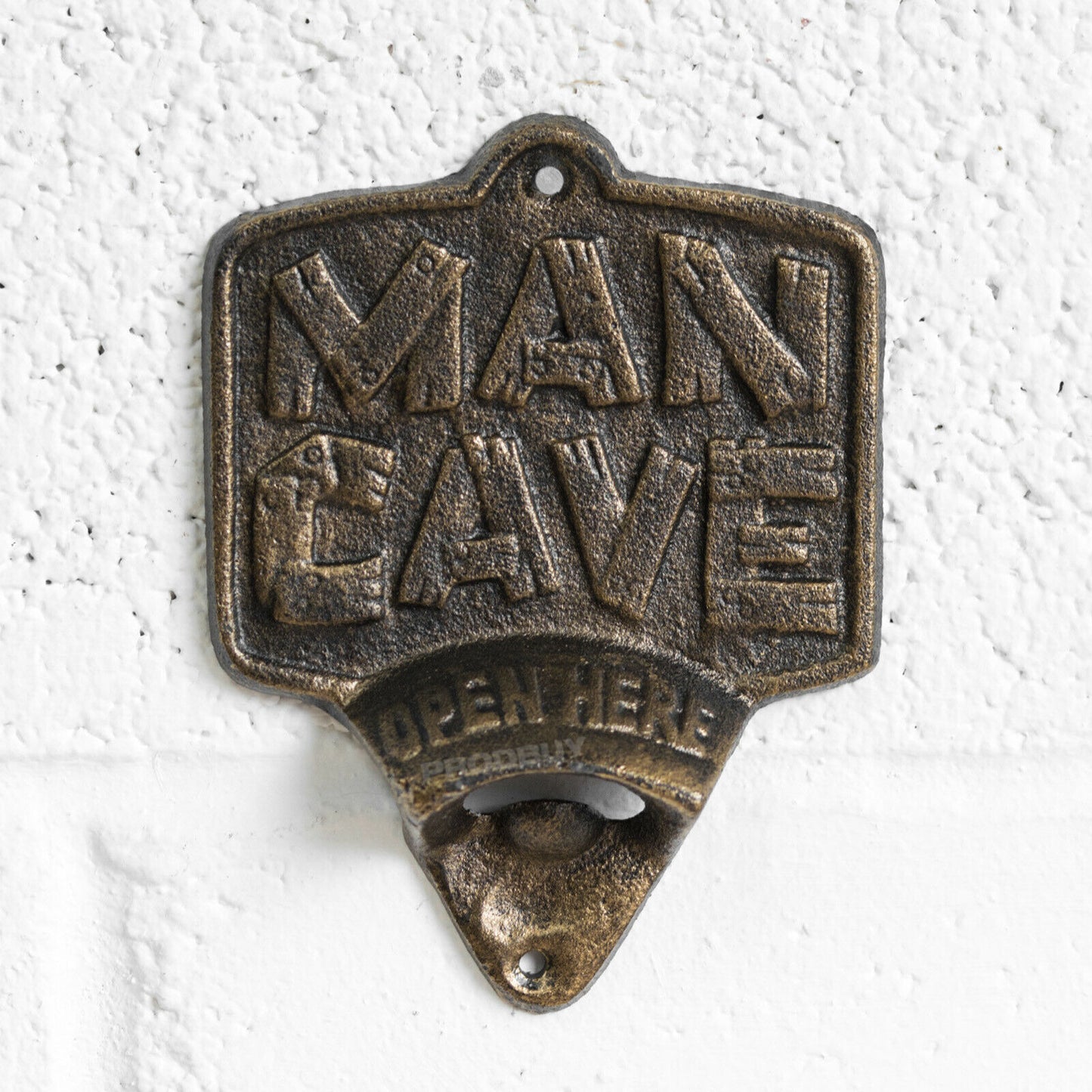 Cast Iron 'Man Cave' Wall Mounted Bottle Opener