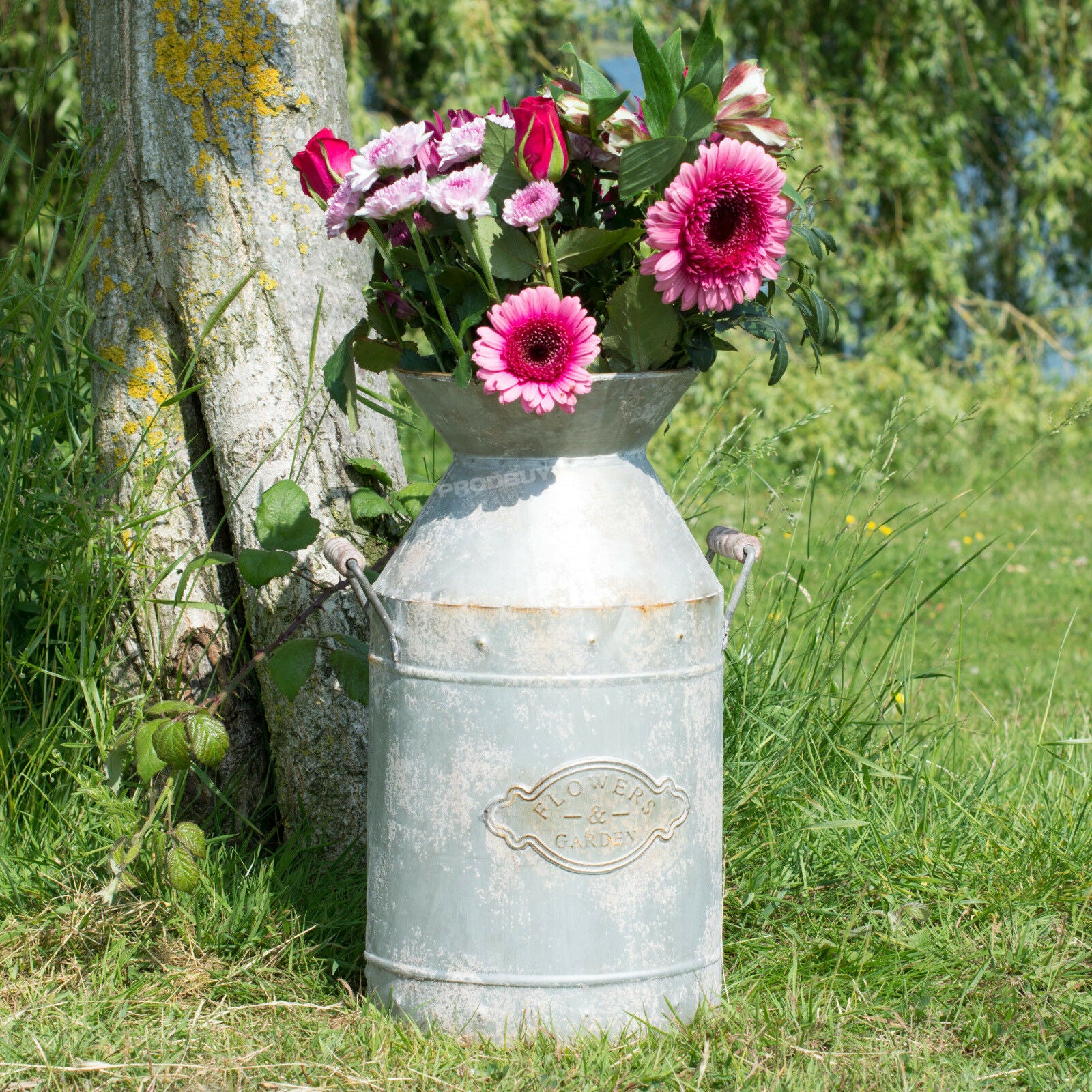 milk churn plant pots Large Milk Churn Vase Metal Flower Pot Planter – Robert David Home