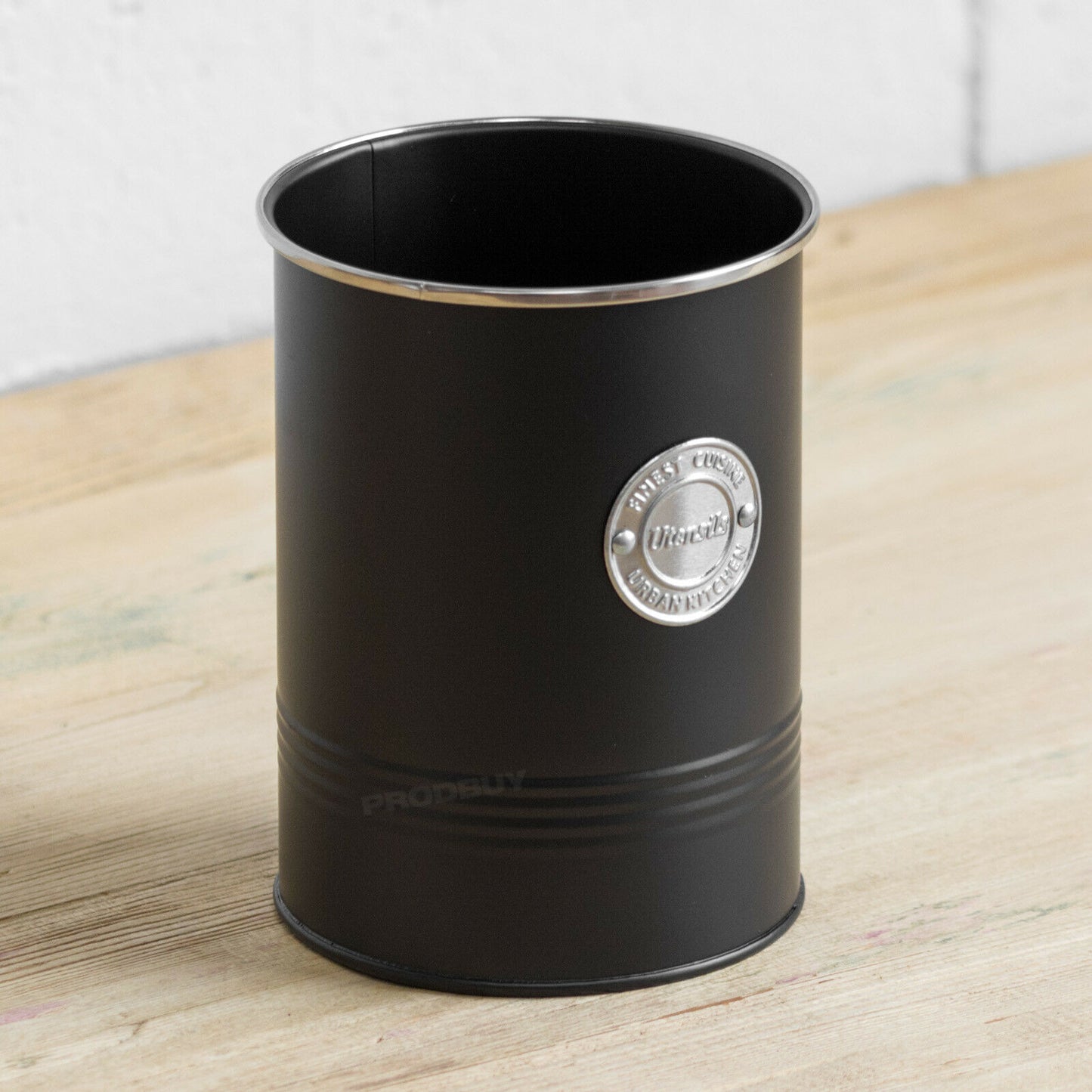 Black Metal Kitchen Utensil Storage Pot