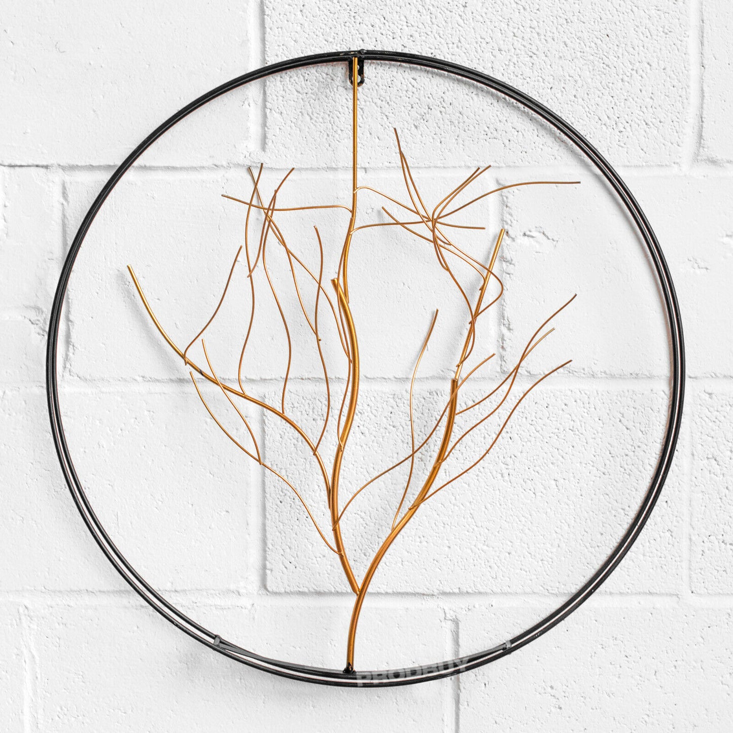 Gold Wire Tree Metal Wall Art Extra Large 65cm 3D Sculpture