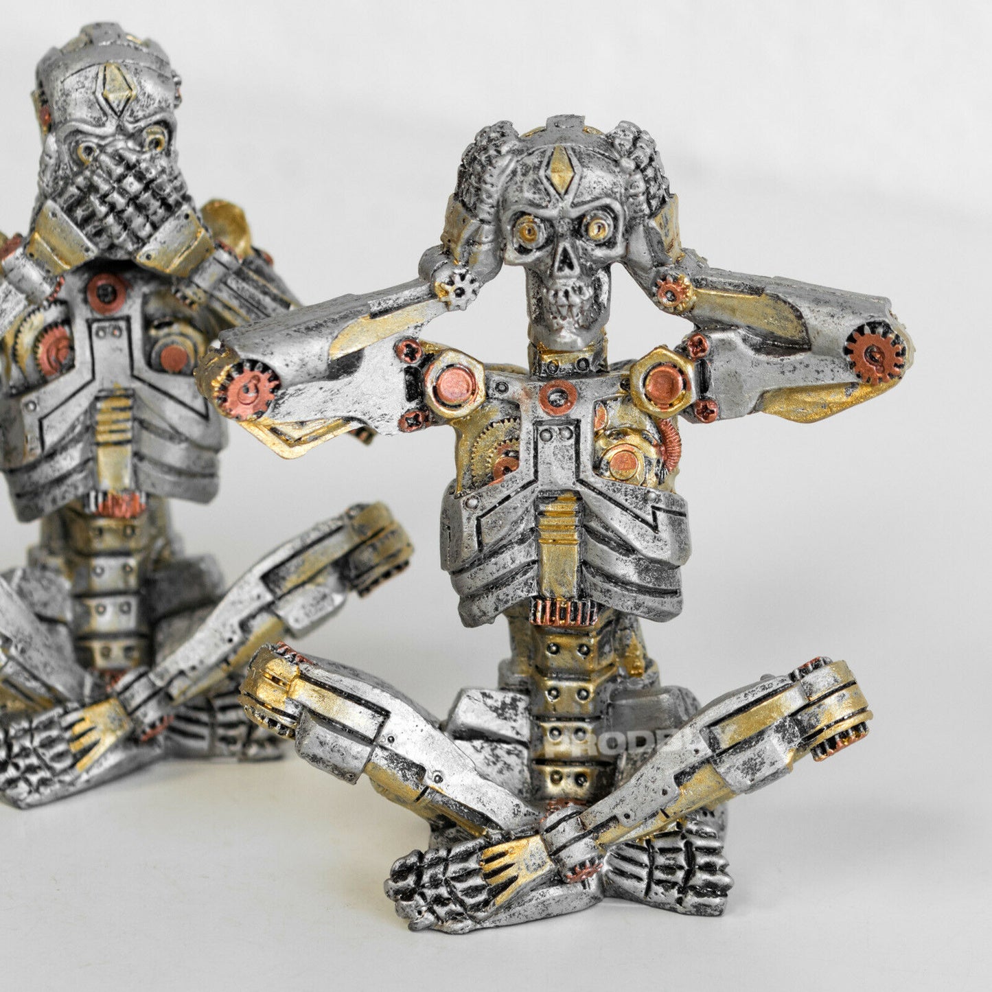 3 Wise Steampunk Skeleton Ornaments See Speak Hear No Evil