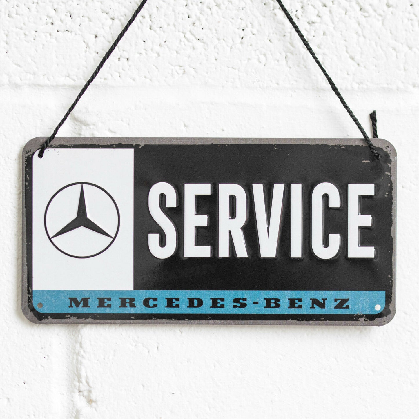 'Mercedes-Benz Service' 20cm Hanging Metal Wall Sign