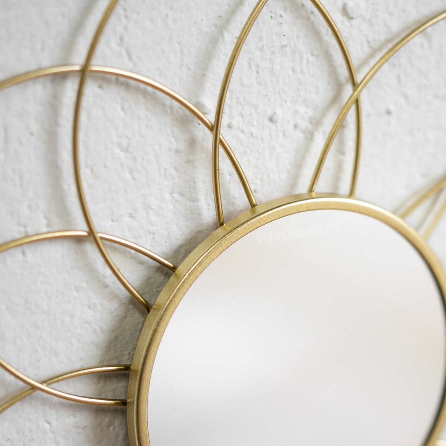 Set of 3 Small Gold Frame Glass Wall Mirrors