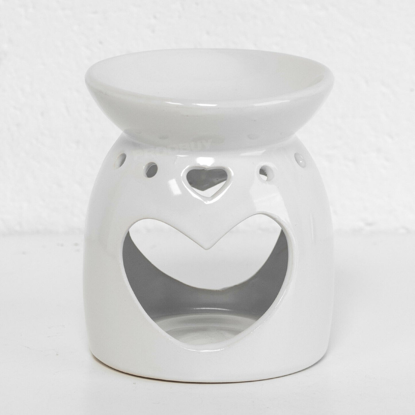 White Heart Tealight Candle Holder Wax Melt Burner